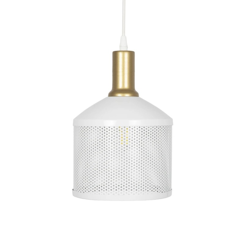 GLOBOSTAR® NETO 201-0129 Μοντέρνο Κρεμαστό Φωτιστικό Οροφής με Ντουί 1 x E27 AC 220-240V IP20 - Χρυσό & Λευκό - Μ18 x Π18 x Υ70cm