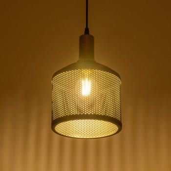 GLOBOSTAR® NETO 201-0130 Μοντέρνο Κρεμαστό Φωτιστικό Οροφής με Ντουί 1 x E27 AC 220-240V IP20 - Χρυσό & Μαύρο - Μ18 x Π18 x Υ70cm