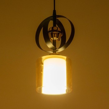 GLOBOSTAR® ZENIA 201-0134 Vintage Κρεμαστό Φωτιστικό Οροφής με Ντουί 1 x E27 AC 220-240V IP20 - Μαύρο - Μ16 x Π16 x Υ70cm