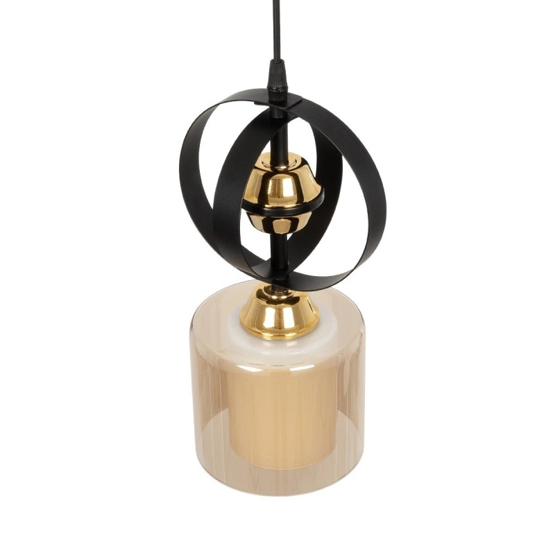 GLOBOSTAR® ZENIA 201-0134 Vintage Κρεμαστό Φωτιστικό Οροφής με Ντουί 1 x E27 AC 220-240V IP20 - Μαύρο - Μ16 x Π16 x Υ70cm