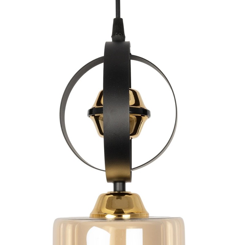 GLOBOSTAR® ZENIA 201-0134 Vintage Κρεμαστό Φωτιστικό Οροφής με Ντουί 1 x E27 AC 220-240V IP20 - Μαύρο - Μ16 x Π16 x Υ70cm