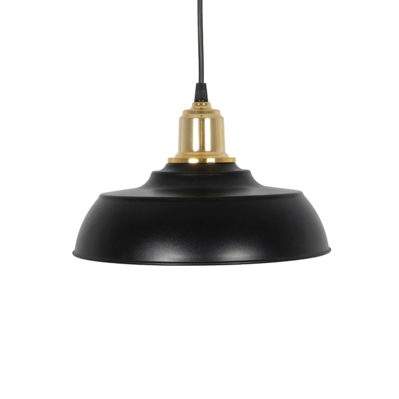 GLOBOSTAR® LOAN 203-0279 Μοντέρνο Κρεμαστό Φωτιστικό Οροφής με Ντουί 1 x E27 AC 220-240V IP20 - Μαύρο & Χρυσό  - Μ25.5 x Π25.5 x Υ17cm