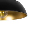 GLOBOSTAR® LOAN 203-0279 Μοντέρνο Κρεμαστό Φωτιστικό Οροφής με Ντουί 1 x E27 AC 220-240V IP20 - Μαύρο & Χρυσό  - Μ25.5 x Π25.5 x Υ17cm
