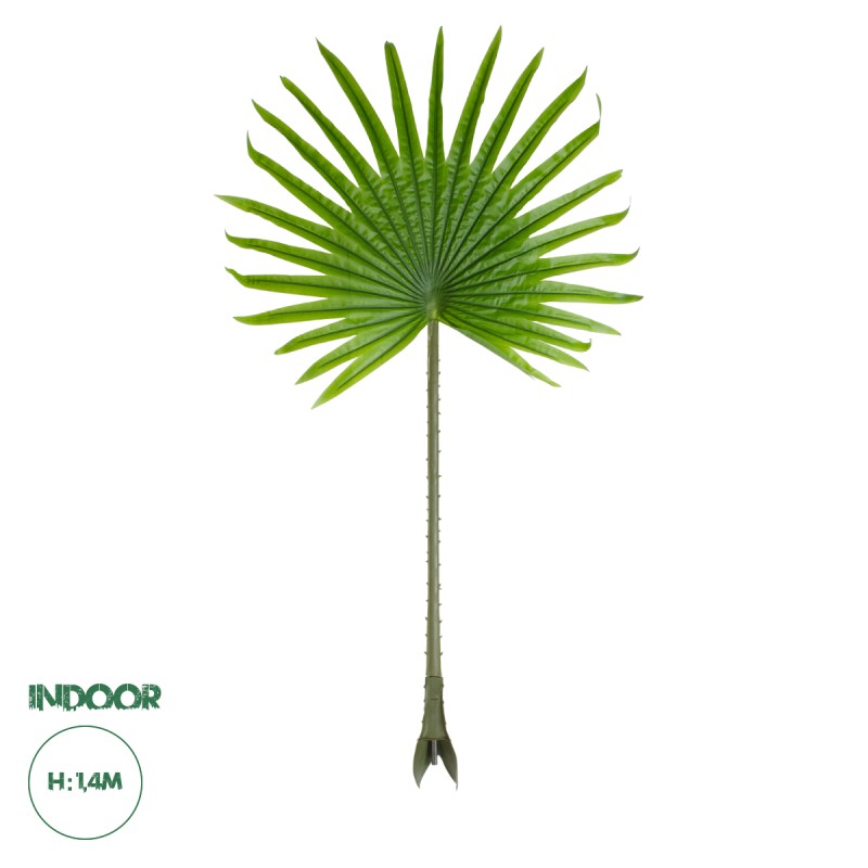 GloboStar® Artificial Garden SERENOA PALM LEAF 20172 Τεχνητό Διακοσμητικό Φύλο Φοινικόδεντρου Σερενόα Βεντάλια Π77 x Υ140cm