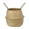 GloboStar® Artificial Garden IBIZA 20196 Διακοσμητικό Ψάθινο Καλάθι - Κασπώ Γλάστρα - Flower Pot  Μπεζ Π30cm x Υ35cm