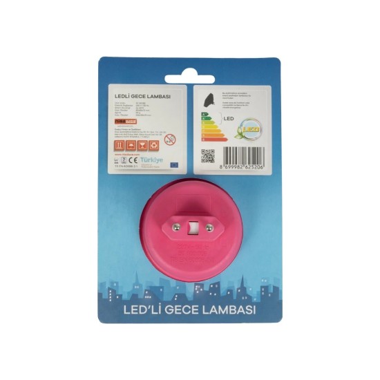 GloboStar® KIDDO 202-0002 Παιδικό Φωτιστικό Νυκτός LED 1W 95lm 360° AC220-240V IP20 Ψυχρό Λευκό 6000K- Μ5.5 x Π5.5 x Υ8cm - 2 Χρόνια Εγγύηση