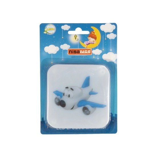 GloboStar® KIDDO 202-0003 Παιδικό Φωτιστικό Νυκτός LED 1W 95lm 360° AC220-240V IP20 Ψυχρό Λευκό 6000K - Μ5.5 x Π5.5 x Υ8cm - 2 Χρόνια Εγγύηση
