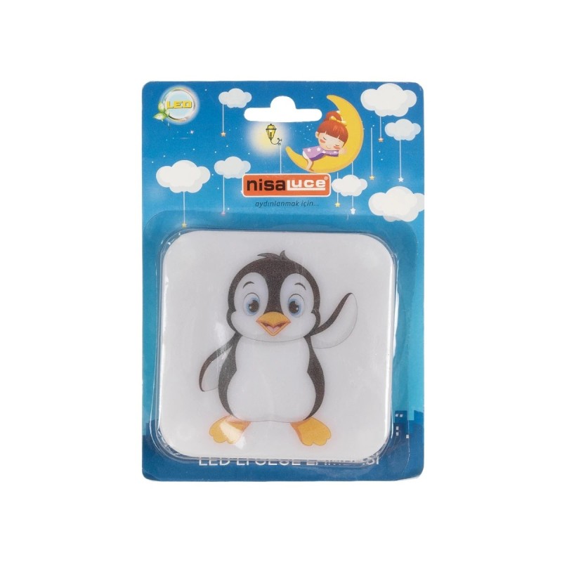 GloboStar® KIDDO 202-0004 Παιδικό Φωτιστικό Νυκτός LED 1W 95lm 360° AC220-240V IP20 Ψυχρό Λευκό 6000K - Μ5.5 x Π5.5 x Υ8cm - 2 Χρόνια Εγγύηση