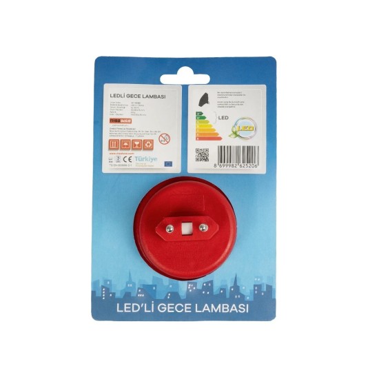 GloboStar® KIDDO 202-0006 Παιδικό Φωτιστικό Νυκτός LED 1W 95lm 360° AC220-240V IP20 Ψυχρό Λευκό 6000K -Μ5.5 x Π5.5 x Υ8cm - 2 Χρόνια Εγγύηση