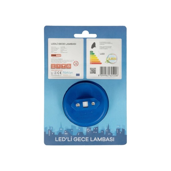 GloboStar® KIDDO 202-0007 Παιδικό Φωτιστικό Νυκτός LED 1W 95lm 360° AC220-240V IP20 Ψυχρό Λευκό 6000K - Μ5.5 x Π5.5 x Υ8cm - 2 Χρόνια Εγγύηση