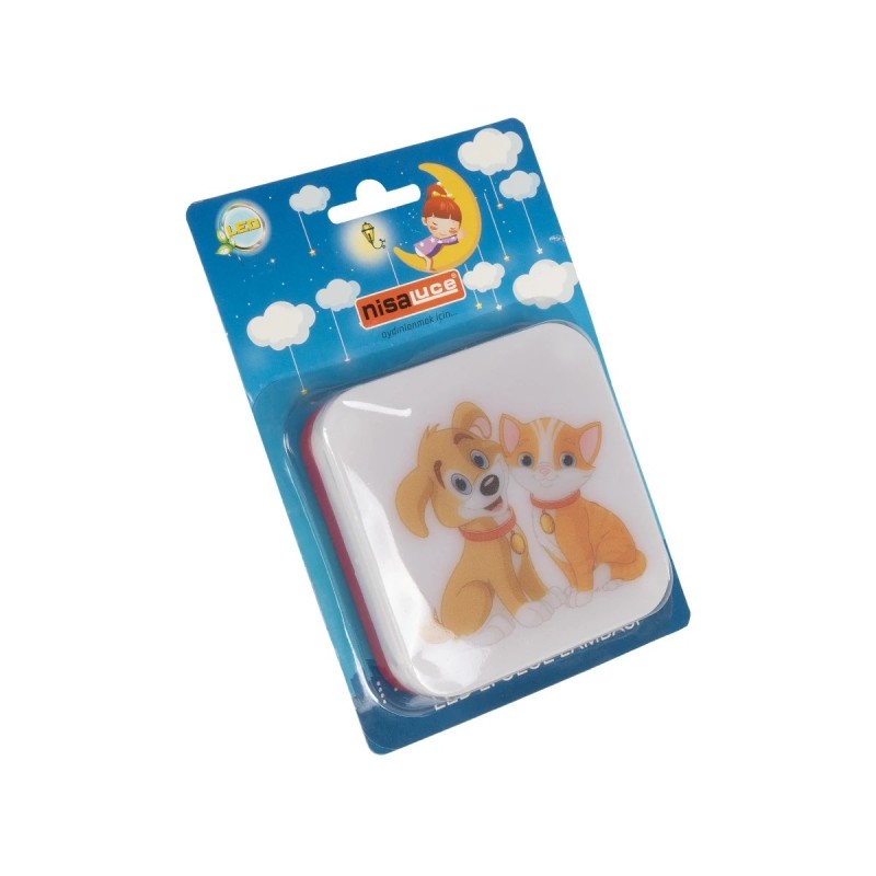 GloboStar® KIDDO 202-0008 Παιδικό Φωτιστικό Νυκτός LED 1W 95lm 360° AC220-240V IP20 Ψυχρό Λευκό 6000K - Μ5.5 x Π5.5 x Υ8cm - 2 Χρόνια Εγγύηση