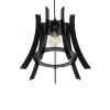 GloboStar® VIVIDUS 202-0029 Μοντέρνο Κρεμαστό Φωτιστικό Ανάρτηση Μονόφωτο 1 x E27 IP20 Μαύρο  - Μ30 x Π30 x Υ70cm