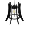 GloboStar® VIVIDUS 202-0029 Μοντέρνο Κρεμαστό Φωτιστικό Ανάρτηση Μονόφωτο 1 x E27 IP20 Μαύρο  - Μ30 x Π30 x Υ70cm