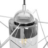 GloboStar® PLEX 202-0038 Μοντέρνο Κρεμαστό Φωτιστικό Πλέγμα Μονόφωτο 1 x E27 IP20 Ασημί Μέταλλο με Διάφανο Γυαλί - Μ20 x Π20 x Υ70cm