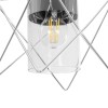 GloboStar® PLEX 202-0038 Μοντέρνο Κρεμαστό Φωτιστικό Πλέγμα Μονόφωτο 1 x E27 IP20 Ασημί Μέταλλο με Διάφανο Γυαλί - Μ20 x Π20 x Υ70cm