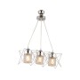 GLOBOSTAR® PLEX 202-0039 Μοντέρνο Κρεμαστό Φωτιστικό Οροφής με Ντουί 3 x E27 AC 220-240V IP20 - Ασημί & Διάφανο - Μ56 x Π17 x Υ24cm
