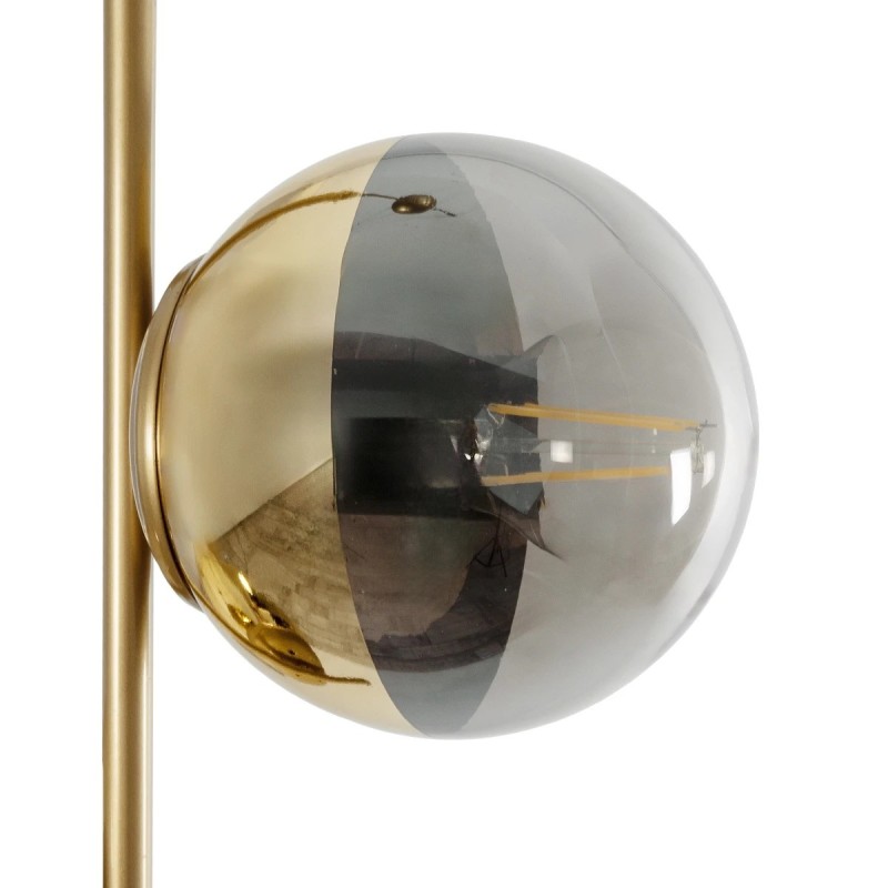 GloboStar® CITY 202-0044 Μοντέρνο Κρεμαστό Φωτιστικό Μπάλα Δίφωτο 2 x E27 IP20 Χρυσό Μέταλλο με Διάφανο Γυαλί - Μ40 x Π40 x Υ80cm