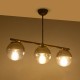 GloboStar® CITY 202-0045 Μοντέρνο Κρεμαστό Φωτιστικό Μπάλα Τρίφωτο 3 x E27 IP20 Χρυσό Μέταλλο με Διάφανο Γυαλί - Μ55 x Π15 x Υ43cm