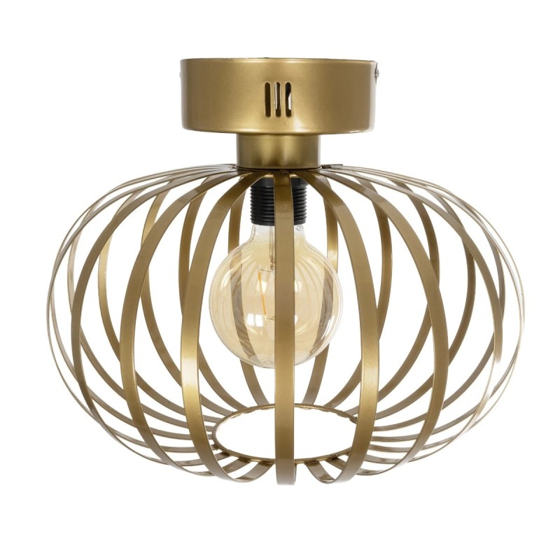 GloboStar® STAR 202-0050 Μοντέρνο Φωτιστικό Οροφής Πλέγμα Μονόφωτο 1 x E27 IP20 Χρυσό Μέταλλο - Μ40 x Π40 x Υ27cm