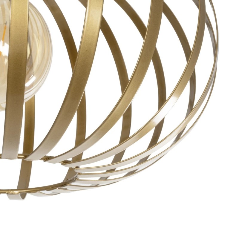 GloboStar® STAR 202-0050 Μοντέρνο Φωτιστικό Οροφής Πλέγμα Μονόφωτο 1 x E27 IP20 Χρυσό Μέταλλο - Μ40 x Π40 x Υ27cm