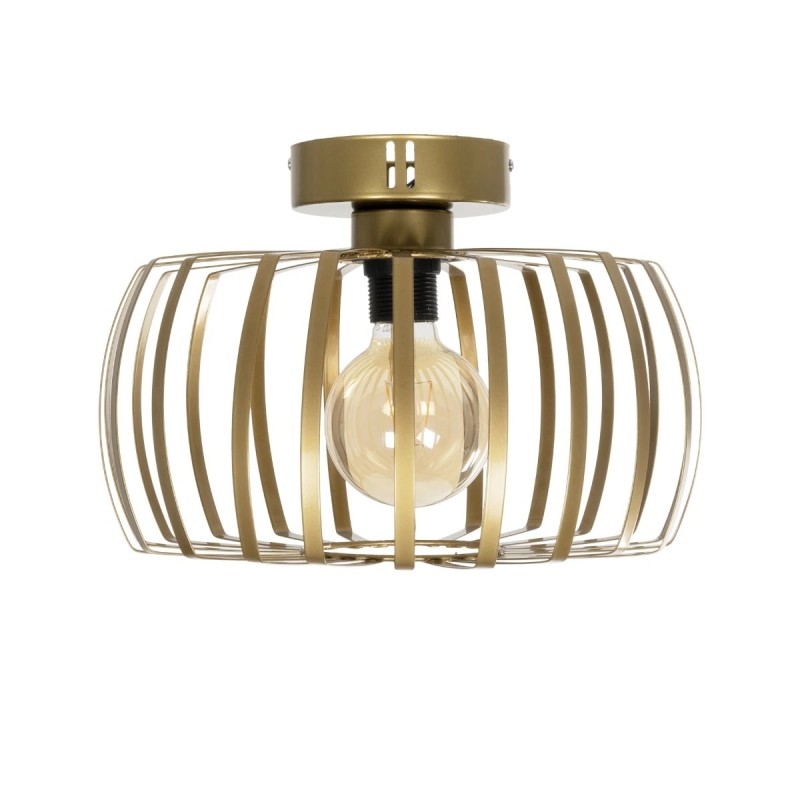 GloboStar® STAR 202-0053 Μοντέρνο Φωτιστικό Οροφής Πλέγμα Μονόφωτο 1 x E27 IP20 Χρυσό Μέταλλο - Μ40 x Π40 x Υ27cm