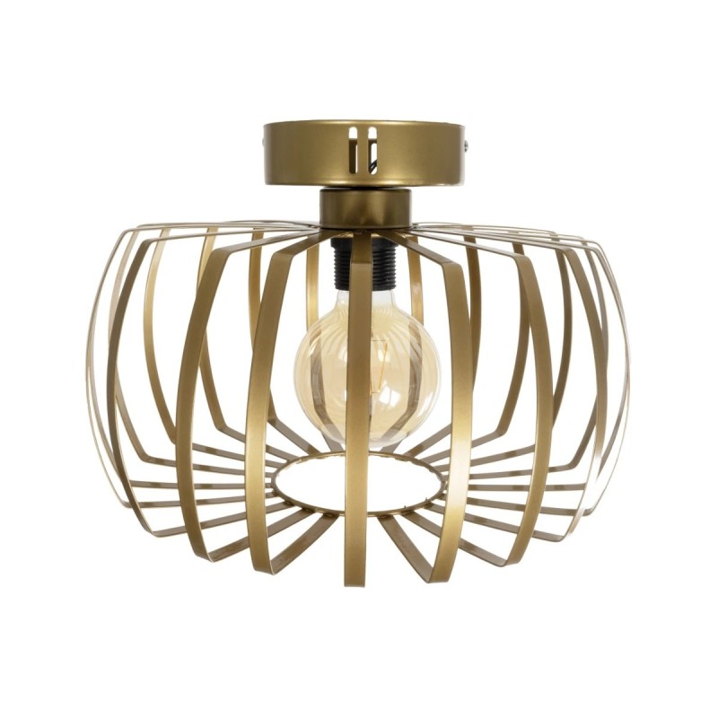 GloboStar® STAR 202-0053 Μοντέρνο Φωτιστικό Οροφής Πλέγμα Μονόφωτο 1 x E27 IP20 Χρυσό Μέταλλο - Μ40 x Π40 x Υ27cm