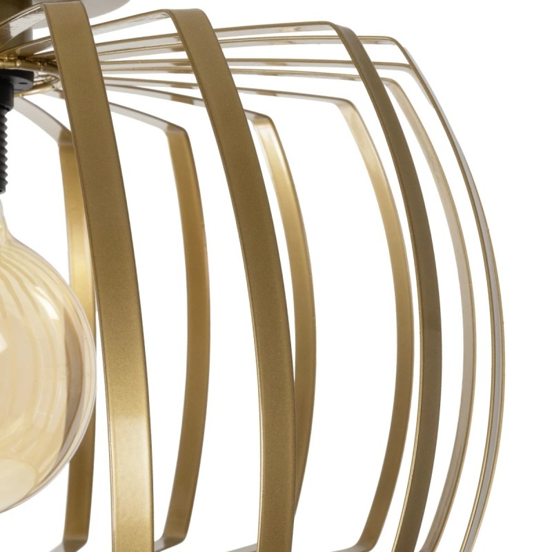 GloboStar® STAR 202-0053 Μοντέρνο Φωτιστικό Οροφής Πλέγμα Μονόφωτο 1 x E27 IP20 Χρυσό Μέταλλο - Μ40 x Π40 x Υ27cm