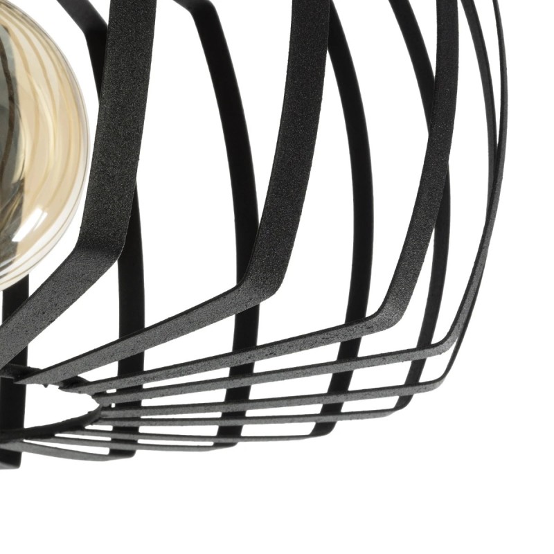 GloboStar® STAR 202-0054 Μοντέρνο Φωτιστικό Οροφής Πλέγμα Μονόφωτο 1 x E27 IP20 Μαύρο Μέταλλο - Μ40 x Π40 x Υ27cm