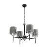 GloboStar® SHORD 202-0056 Μοντέρνο Κρεμαστό Φωτιστικό Ανάρτηση Πολύφωτο 4 x E27 IP20 Μαύρο Μέταλλο με Μελί Γυαλί - Μ40 x Π40 x Υ27cm