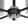 GloboStar® SHORD 202-0056 Μοντέρνο Κρεμαστό Φωτιστικό Ανάρτηση Πολύφωτο 4 x E27 IP20 Μαύρο Μέταλλο με Μελί Γυαλί - Μ40 x Π40 x Υ27cm