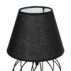 GloboStar® SHAPE 202-0057 Μοντέρνο Eπιτραπέζιο Φωτιστικό Μονόφωτο 1 x E27 IP20 Μαύρο Μέταλλο με Μαύρο Ύφασμα - Μ40 x Π40 x Υ27cm