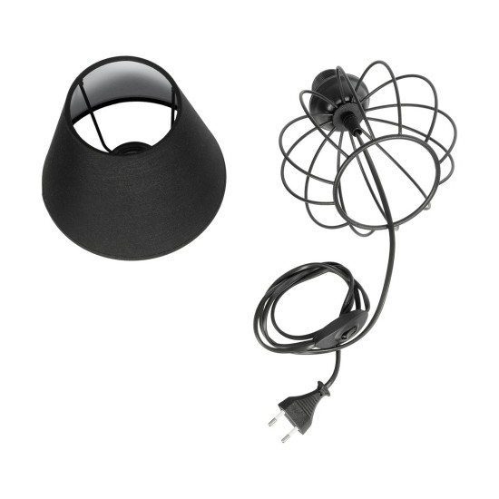 GloboStar® SHAPE 202-0057 Μοντέρνο Eπιτραπέζιο Φωτιστικό Πορτατίφ Μονόφωτο 1 x E27 IP20 Μαύρο Μέταλλο με Μαύρο Ύφασμα - Μ16 x Π16 x Υ30cm GloboStar® SHAPE 202-0057 Μοντέρνο Eπιτραπέζιο Φωτιστικό Μονόφωτο 1 x E27 IP20 Μαύρο Μέταλλο με Μαύρο Ύφασμα - Μ40 x Π40 x Υ27cm
