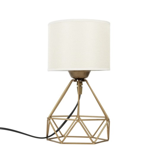 GloboStar® SHAPE 202-0058 Μοντέρνο Eπιτραπέζιο Φωτιστικό Πορτατίφ Μονόφωτο 1 x E27 IP20 Χρυσό Μέταλλο με Λευκό Ύφασμα - Μ16 x Π16 x Υ30cm GloboStar® SHAPE 202-0058 Μοντέρνο Eπιτραπέζιο Φωτιστικό Μονόφωτο 1 x E27 IP20 Χρυσό Μέταλλο με Λευκό Ύφασμα - Μ40 x Π40 x Υ27cm