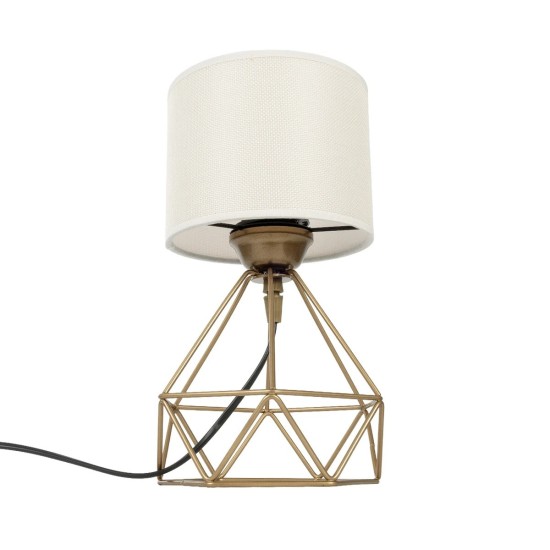GloboStar® SHAPE 202-0058 Μοντέρνο Eπιτραπέζιο Φωτιστικό Πορτατίφ Μονόφωτο 1 x E27 IP20 Χρυσό Μέταλλο με Λευκό Ύφασμα - Μ16 x Π16 x Υ30cm GloboStar® SHAPE 202-0058 Μοντέρνο Eπιτραπέζιο Φωτιστικό Μονόφωτο 1 x E27 IP20 Χρυσό Μέταλλο με Λευκό Ύφασμα - Μ40 x Π40 x Υ27cm