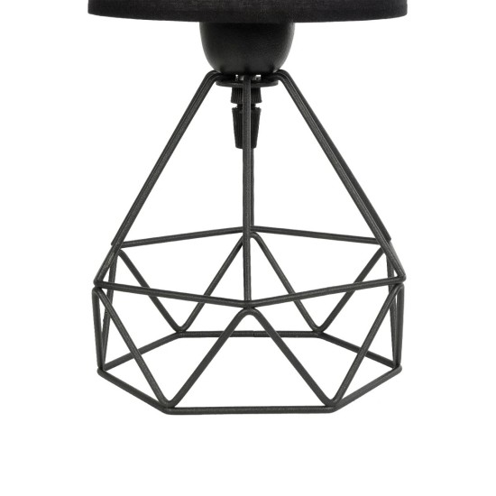 GloboStar® SHAPE 202-0059 Μοντέρνο Eπιτραπέζιο Φωτιστικό Πορτατίφ Μονόφωτο 1 x E27 IP20 Μαύρο Μέταλλο με Μαύρο Ύφασμα - Μ16 x Π16 x Υ30cm GloboStar® SHAPE 202-0059 Μοντέρνο Eπιτραπέζιο Φωτιστικό Μονόφωτο 1 x E27 IP20 Μαύρο Μέταλλο με Μαύρο Ύφασμα - Μ40 x Π40 x Υ27cm