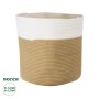 GloboStar® Artificial Garden PALAWAN 20201 Διακοσμητικό Πλεκτό Καλάθι - Κασπώ Γλάστρα - Flower Pot  Μπεζ με Λευκό Π35cm x Υ38cm