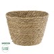 GloboStar® Artificial Garden SIFNOS 20267 Διακοσμητικό Πλεκτό Καλάθι - Κασπώ Γλάστρα - Flower Pot Μπεζ Φ22cm x Υ15cm