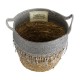 GloboStar® Artificial Garden SYROS 20282 Διακοσμητικό Πλεκτό Καλάθι - Κασπώ Γλάστρα - Flower Pot Μπεζ με Γκρι Φ25 x Υ22cm GloboStar® Artificial Garden SYROS 20282 Διακοσμητικό Πλεκτό Καλάθι - Κασπώ Γλάστρα - Flower Pot Μπεζ με Γκρι Φ25 x Υ22cm