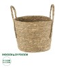 GloboStar® Artificial Garden TINOS 20292 Διακοσμητικό Πλεκτό Καλάθι - Κασπώ Γλάστρα - Flower Pot Μπεζ Φ35cm x Υ30cm