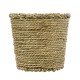 GloboStar® Artificial Garden THASSOS 20293 Διακοσμητικό Πλεκτό Καλάθι - Κασπώ Γλάστρα - Flower Pot Μπεζ με Καφέ Φ20cm x Υ22cm