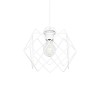 GloboStar® VORTEX 203-0001 Mοντέρνο Κρεμαστό Φωτιστικό Πλέγμα Μονόφωτο 1 x E27 IP20 Λευκό Μέταλλο - Μ23.5 x Π23.5 x Υ20cm