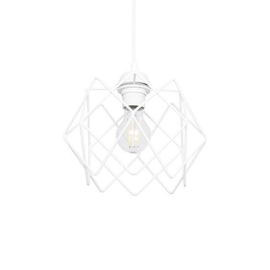 GloboStar® VORTEX 203-0001 Mοντέρνο Κρεμαστό Φωτιστικό Πλέγμα Μονόφωτο 1 x E27 IP20 Λευκό Μέταλλο - Μ23.5 x Π23.5 x Υ20cm GloboStar® VORTEX 203-0001 Mοντέρνο Κρεμαστό Φωτιστικό Πλέγμα Μονόφωτο 1 x E27 IP20 Λευκό Μέταλλο - Μ23.5 x Π23.5 x Υ20cm