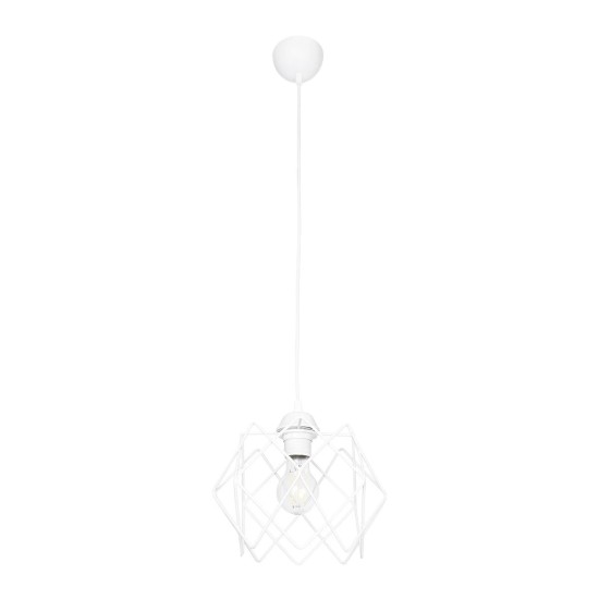 GloboStar® VORTEX 203-0001 Mοντέρνο Κρεμαστό Φωτιστικό Πλέγμα Μονόφωτο 1 x E27 IP20 Λευκό Μέταλλο - Μ23.5 x Π23.5 x Υ20cm GloboStar® VORTEX 203-0001 Mοντέρνο Κρεμαστό Φωτιστικό Πλέγμα Μονόφωτο 1 x E27 IP20 Λευκό Μέταλλο - Μ23.5 x Π23.5 x Υ20cm