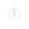 GloboStar® VORTEX 203-0001 Mοντέρνο Κρεμαστό Φωτιστικό Πλέγμα Μονόφωτο 1 x E27 IP20 Λευκό Μέταλλο - Μ23.5 x Π23.5 x Υ20cm