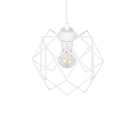 GloboStar® VORTEX 203-0001 Mοντέρνο Κρεμαστό Φωτιστικό Πλέγμα Μονόφωτο 1 x E27 IP20 Λευκό Μέταλλο - Μ23.5 x Π23.5 x Υ20cm GloboStar® VORTEX 203-0001 Mοντέρνο Κρεμαστό Φωτιστικό Πλέγμα Μονόφωτο 1 x E27 IP20 Λευκό Μέταλλο - Μ23.5 x Π23.5 x Υ20cm