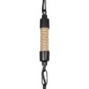 GloboStar® ZION 203-0003 Vintage Κρεμαστό Φωτιστικό Σχοινί Μονόφωτο 1 x E27 IP20 Μαύρο Μέταλλο με Μπεζ Σχοινί - Μ33 x Π33 x Υ29cm