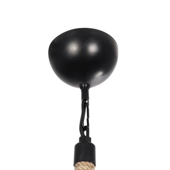 GloboStar® ZION 203-0003 Vintage Κρεμαστό Φωτιστικό Σχοινί Μονόφωτο 1 x E27 IP20 Μαύρο Μέταλλο με Μπεζ Σχοινί - Μ33 x Π33 x Υ29cm GloboStar® ZION 203-0003 Vintage Κρεμαστό Φωτιστικό Σχοινί Μονόφωτο 1 x E27 IP20 Μαύρο Μέταλλο με Μπεζ Σχοινί - Μ33 x Π33 x Υ29cm