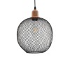 GloboStar® WIRE 203-0004 Μοντέρνο Κρεμαστό Φωτιστικό Πλέγμα Μονόφωτο 1 x E27 IP20 Μαύρο Μέταλλο - Μ25 x Π25 x Υ30cm