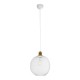 GLOBOSTAR® WIRE 203-0005 Μοντέρνο Κρεμαστό Φωτιστικό Οροφής με Ντουί 1 x E27 AC 220-240V IP20 - Λευκό & Χρυσό - Μ25 x Π25 x Υ30cm GloboStar® WIRE 203-0005 Μοντέρνο Κρεμαστό Φωτιστικό Πλέγμα Μονόφωτο 1 x E27 IP20 Λευκό Μέταλλο - Μ25 x Π25 x Υ30cm