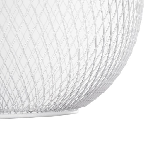 GLOBOSTAR® WIRE 203-0005 Μοντέρνο Κρεμαστό Φωτιστικό Οροφής με Ντουί 1 x E27 AC 220-240V IP20 - Λευκό & Χρυσό - Μ25 x Π25 x Υ30cm GloboStar® WIRE 203-0005 Μοντέρνο Κρεμαστό Φωτιστικό Πλέγμα Μονόφωτο 1 x E27 IP20 Λευκό Μέταλλο - Μ25 x Π25 x Υ30cm